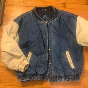 90’s MCGREGOR OVERSIZED VARSITY BOMBER DENIM AND CANVAS